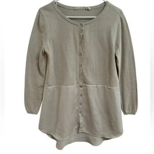 Soft‎ Surroundings Multi-fabric Cotton Neutral Lightweight Cardigan. Size Small